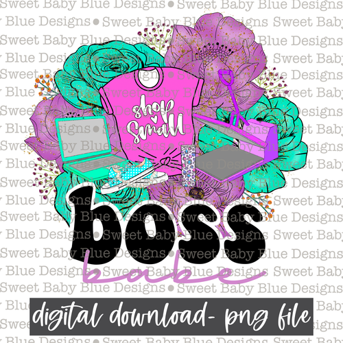 Boss babe- Floral- 2021- PNG file- Digital Download
