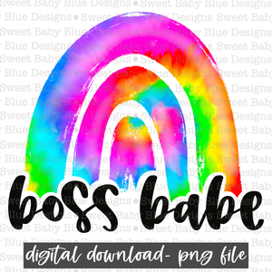 Boss babe- Rainbow- 2021- PNG file- Digital Download