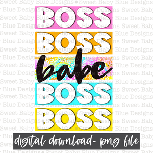 Boss babe- Sunshine- Colorful - 2021- PNG file- Digital Download