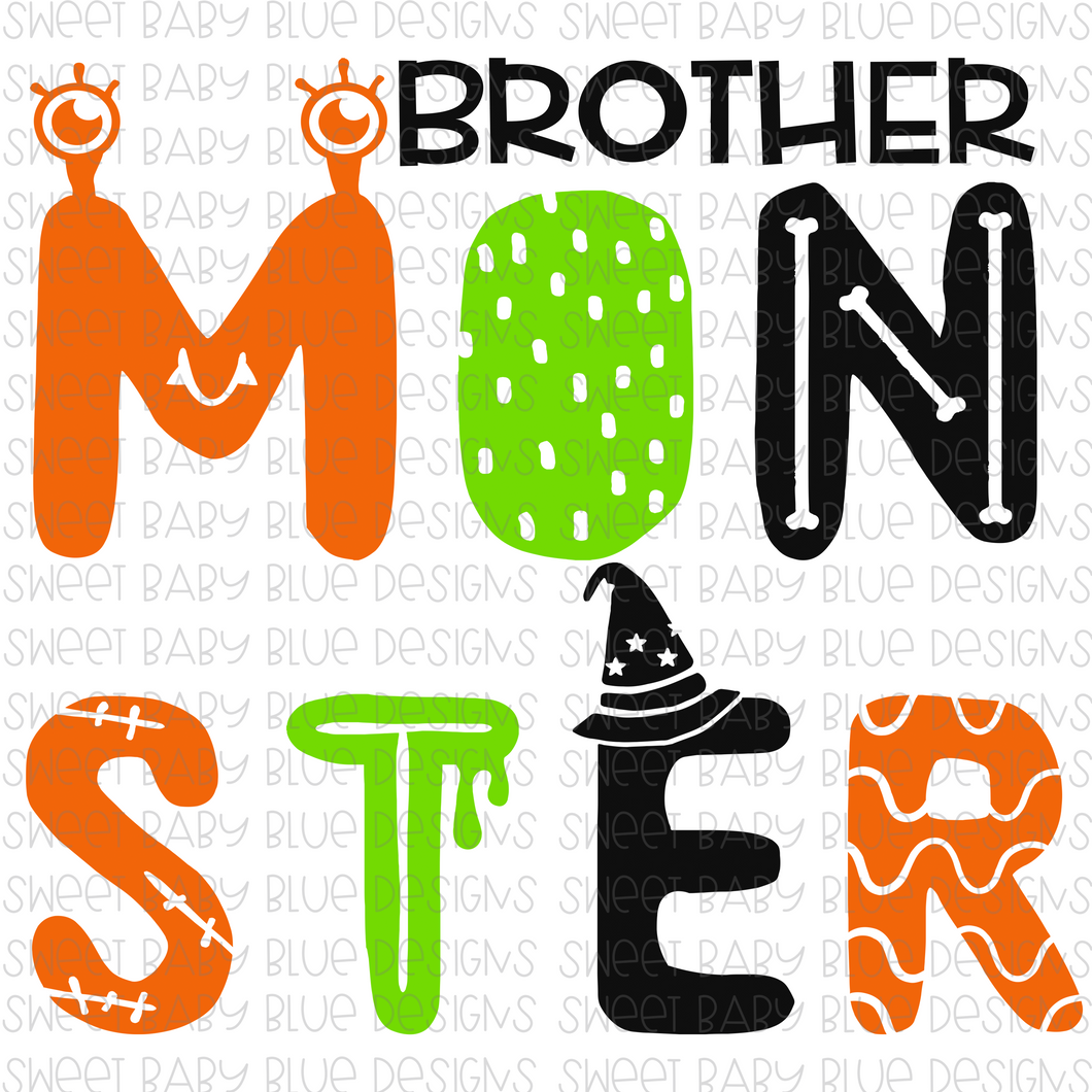 Brother monster- Halloween- PNG file- Digital Download