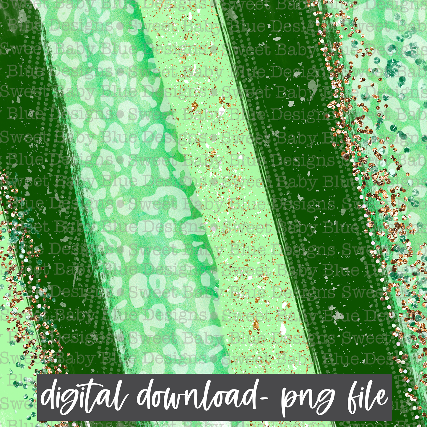St. Patrick's Day- Brushstroke- Digital paper- PNG file- Digital Download