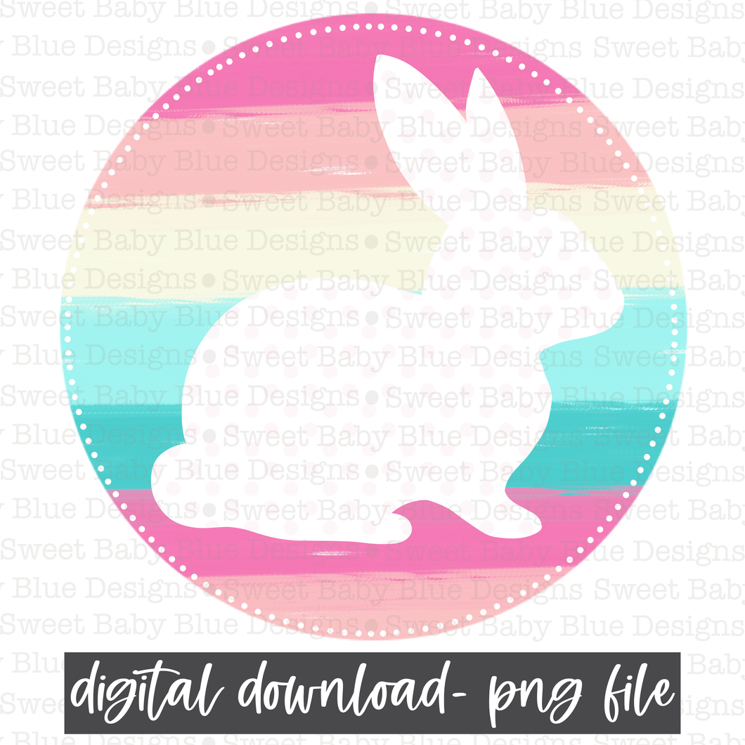 Bunny- Circle design - PNG file- Digital Download