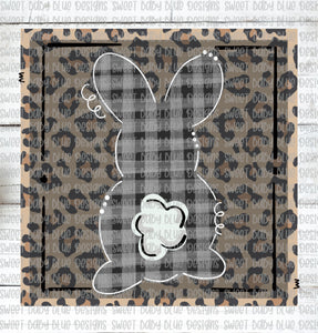 Bunny- Easter- Leopard- Plaid- PNG file- Digital Download