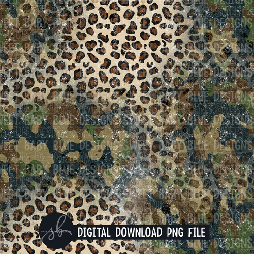 Camo leopard- Digital paper - 2022 -PNG file- Digital Download