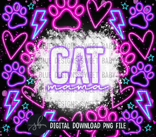 Cat mama- 20 oz. skinny tumbler- 2022 -PNG file- Digital Download