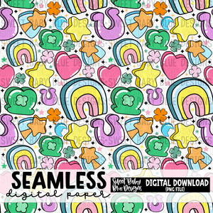 Charms of Luck- Seamless - Digital paper- 2023 - PNG file- Digital Download