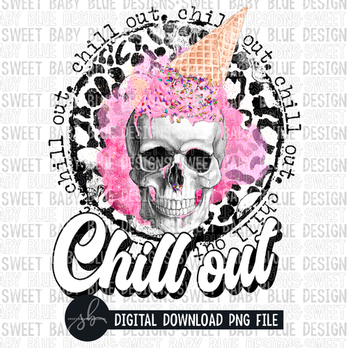 Chill out- Skeleton- Ice cream- Leopard- Summer- 2022- PNG file- Digital Download