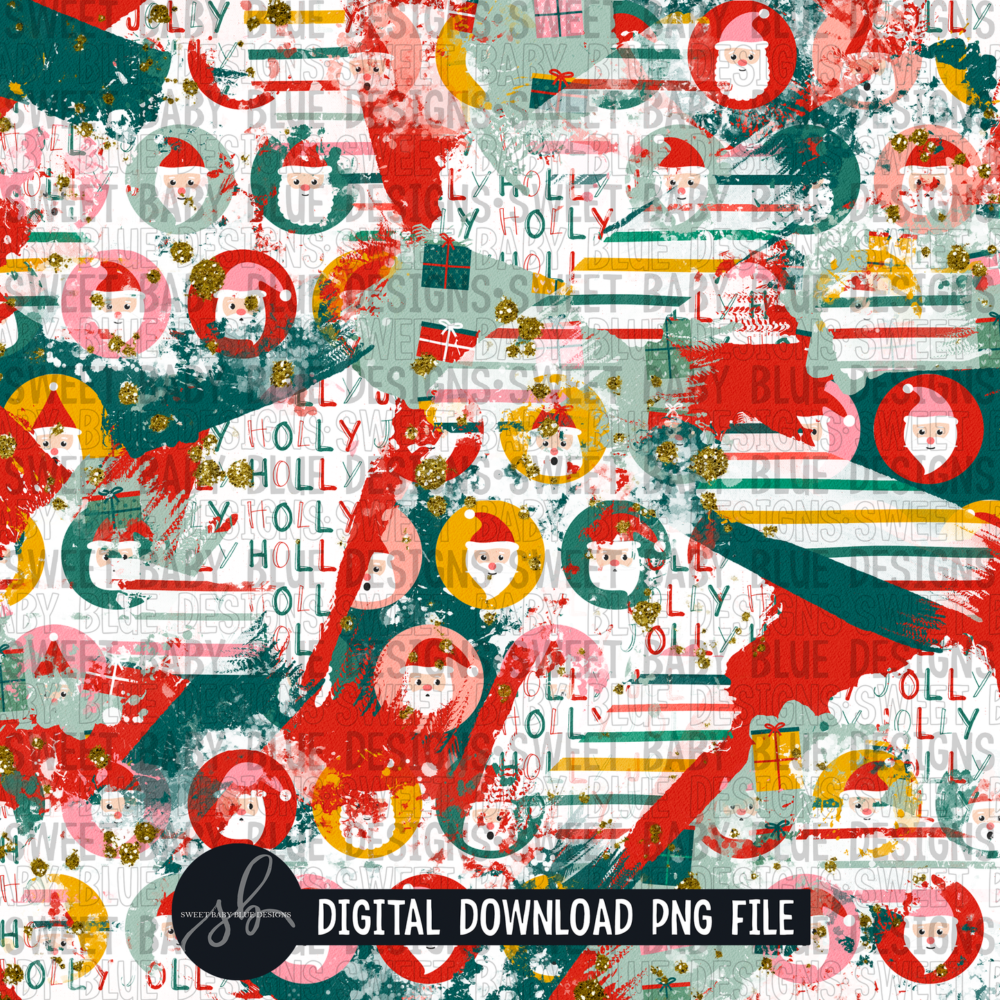 Christmas brushstroke- Digital paper- 2022- PNG file- Digital Download