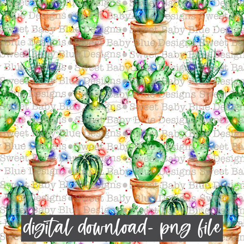 Holiday cactus- Christmas- Digital Paper- 2021- PNG file- Digital Download