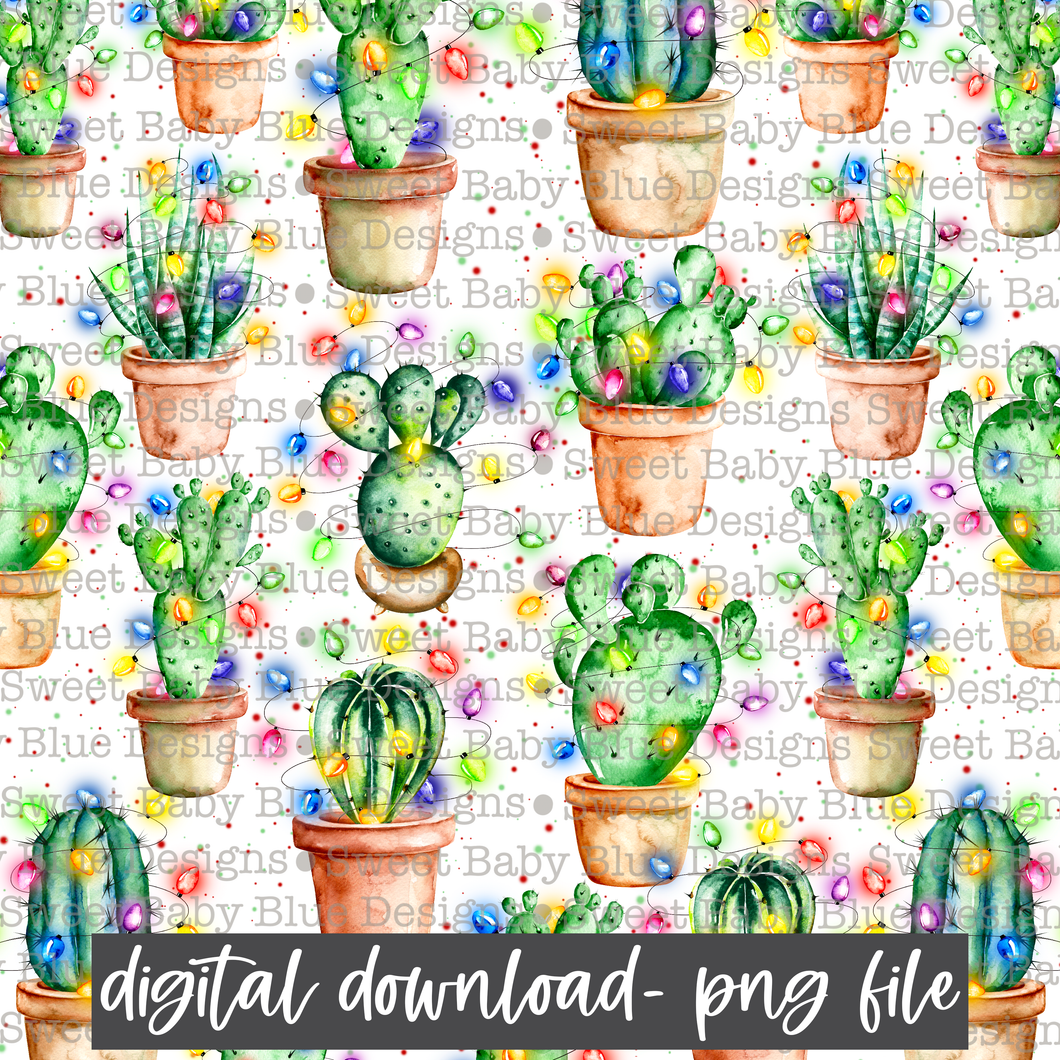 Holiday cactus- Christmas- Digital Paper- 2021- PNG file- Digital Download