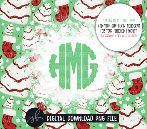Cake- Christmas- Bleach- Blank- 20 oz. skinny tumbler- 2022 -PNG file- Digital Download