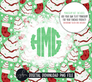 Cake- Christmas- Bleach- Blank- 20 oz. skinny tumbler- 2022 -PNG file- Digital Download