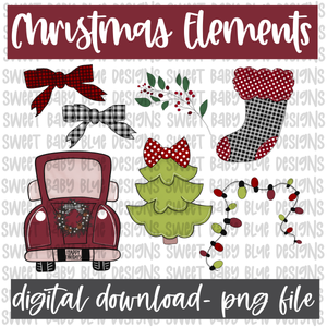 Christmas Elements- PNG file- Digital Download