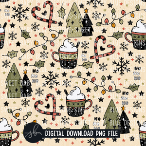 Neutral Christmas SEAMLESS digital paper- Digital paper - 2022 -PNG file- Digital Download