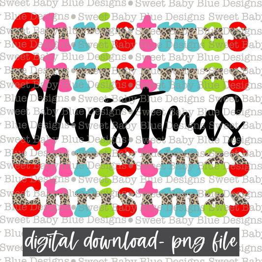 Christmas- Stacked- Leopard - 2021- PNG file- Digital Download