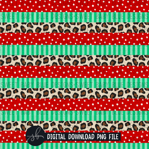 Christmas stripe digital paper- Leopard- Digital paper- 2022- PNG file- Digital Download