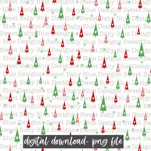 Christmas tree Digital paper- 2021- PNG file- Digital Download