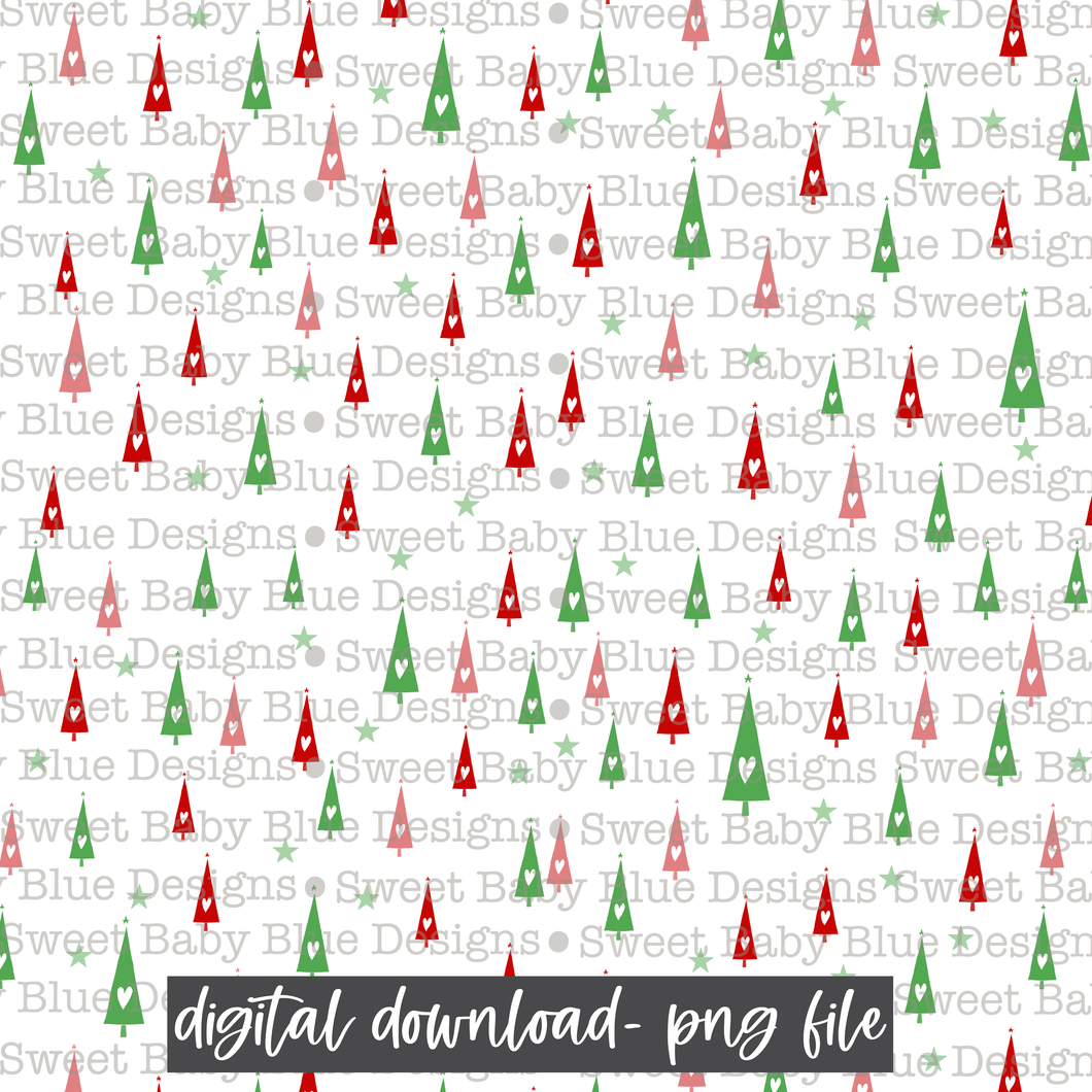 Christmas tree Digital paper- 2021- PNG file- Digital Download