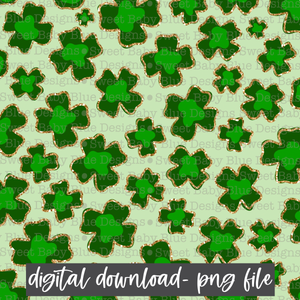 Clover leopard digital paper- Glitter - PNG file- Digital Download