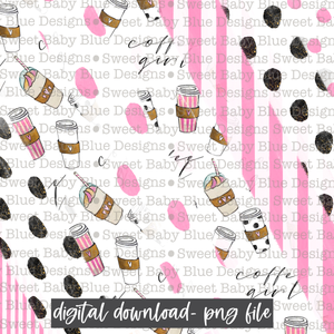 Coffee brush Digital paper- 2021- PNG file- Digital Download