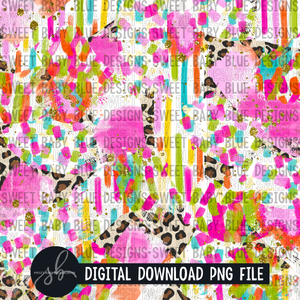 Colorful brushstroke leopard digital paper-  Digital paper - 2022 -PNG file- Digital Download