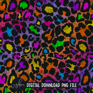 Colorful leopard- Paint splash- Digital paper - 2022 -PNG file- Digital Download