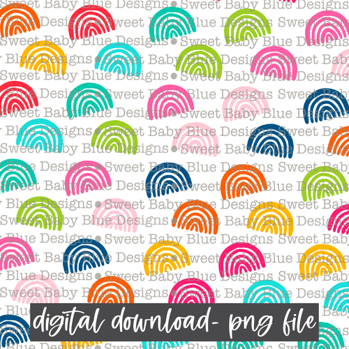 Colorful rainbow - Digital paper- 2021- PNG file- Digital Download
