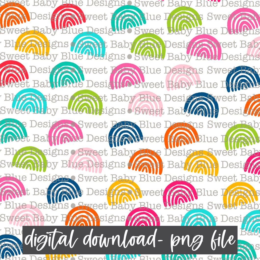Colorful rainbow - Digital paper- 2021- PNG file- Digital Download
