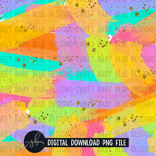 Colorful Summer brushstroke- Digital paper - 2022 -PNG file- Digital Download