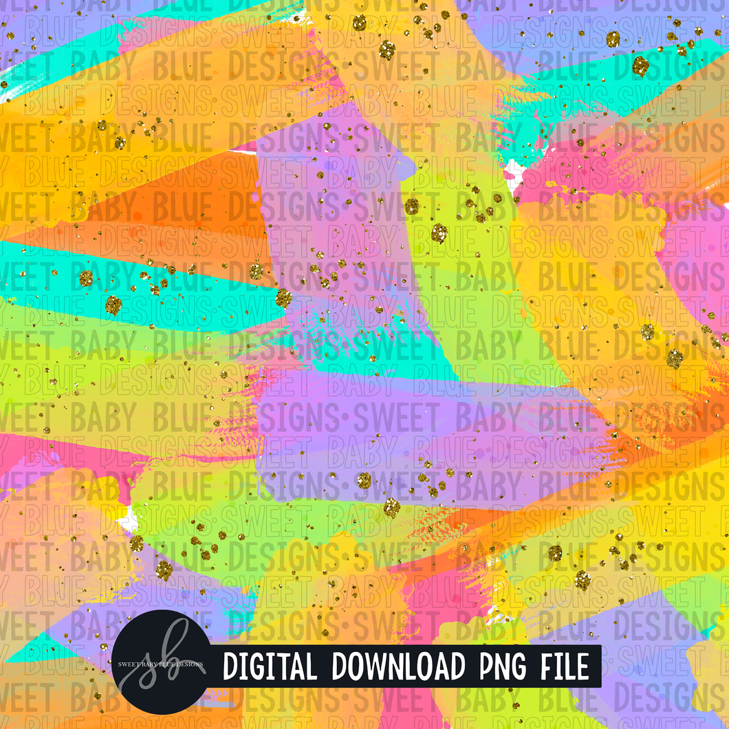 Colorful Summer brushstroke- Digital paper - 2022 -PNG file- Digital Download