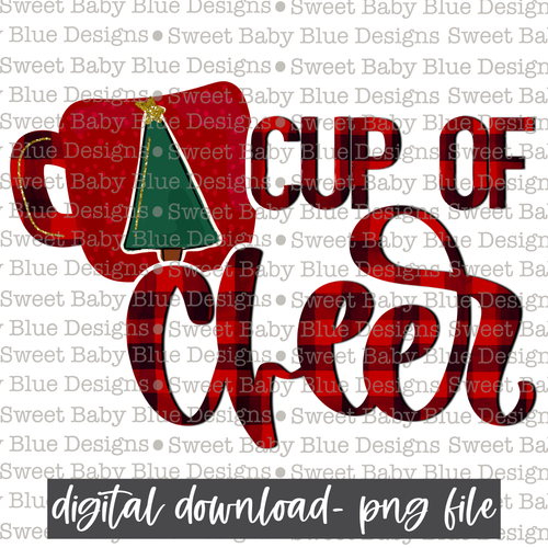 Cup of cheer- Christmas - PNG file- Digital Download