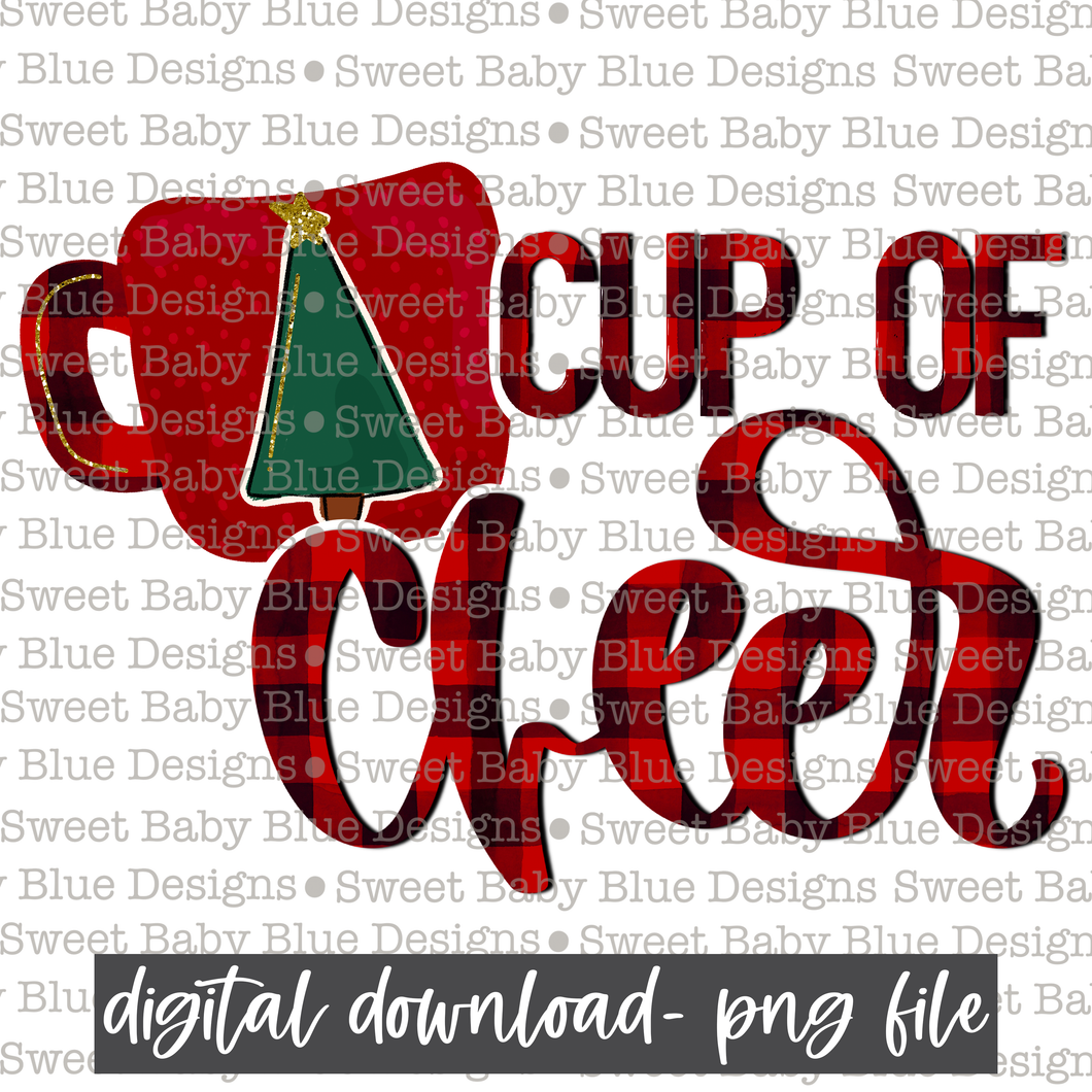 Cup of cheer- Christmas - PNG file- Digital Download