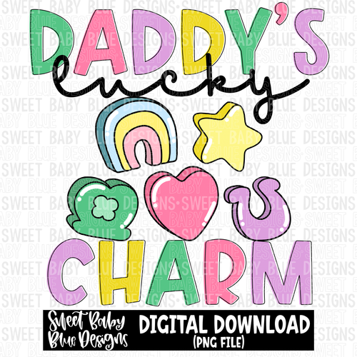 Daddy's lucky charm- Charms - 2023 - PNG file- Digital Download