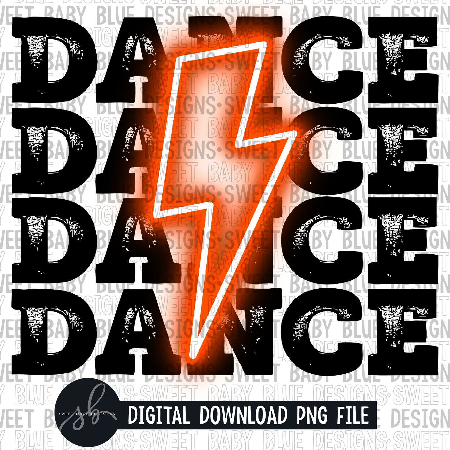 Dance- Orange bolt - 2022 - PNG file- Digital Download
