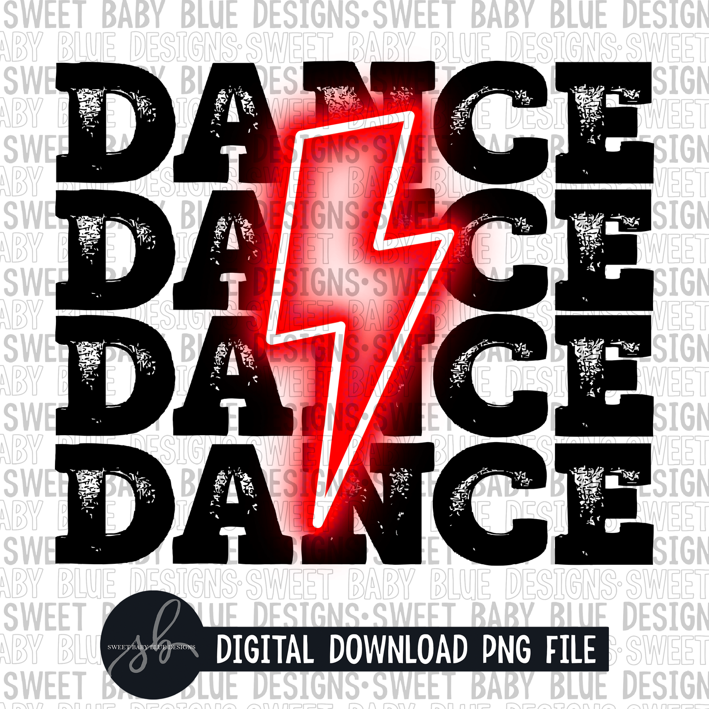 Dance- Red bolt- 2022 - PNG file- Digital Download