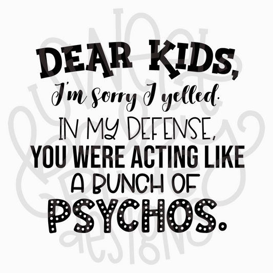 Dear kids - PNG file- Digital Download
