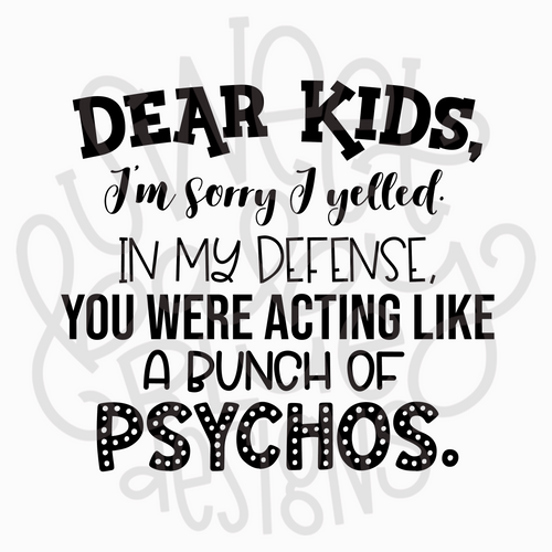 Dear kids - PNG file- Digital Download