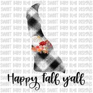 Delaware Happy Fall y'all- Fall- PNG file- Digital Download