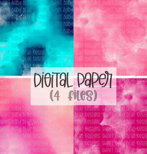 Digital Paper- 4 Pack- Watercolor- PNG file- Digital Download