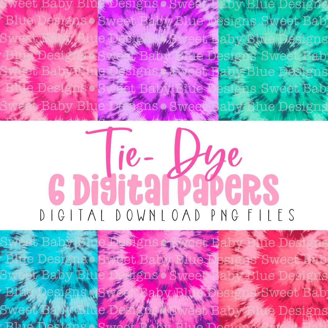Tie- Dye Digital paper- PNG file- Digital Download