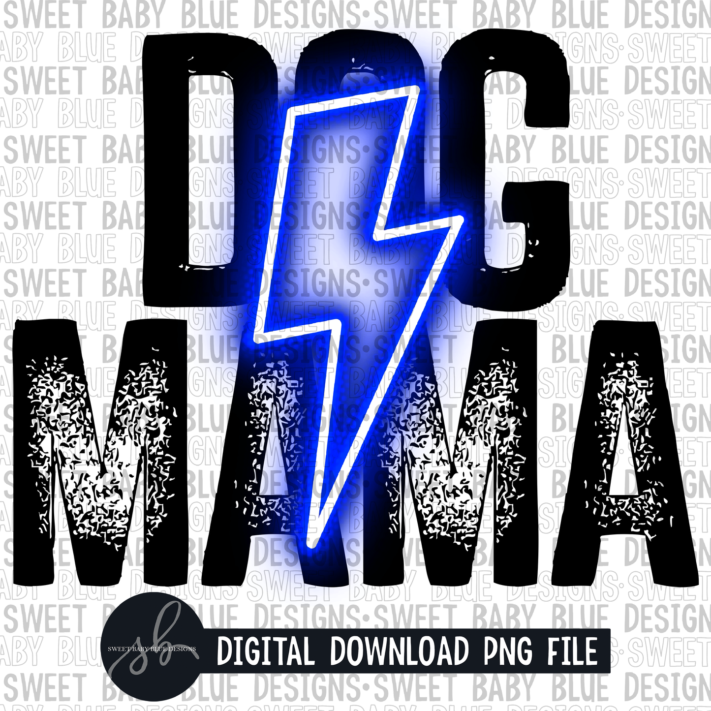 Dog mama- Blue bolt- 2022 - PNG file- Digital Download