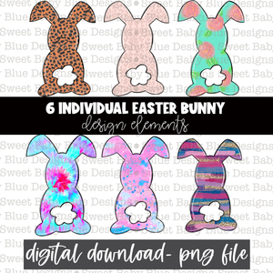 Easter Bunny Elements- PNG file- Digital Download