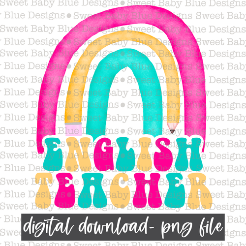 English teacher- School- 2021 - PNG file- Digital Download