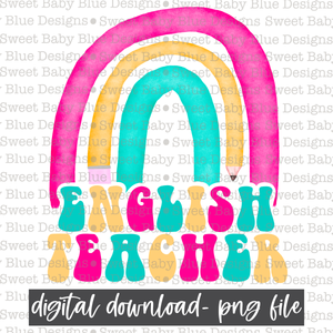 English teacher- School- 2021 - PNG file- Digital Download