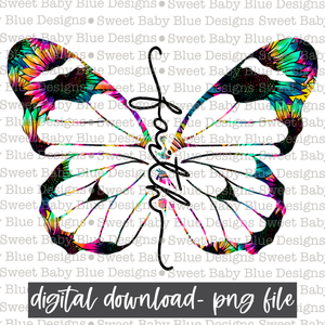 Faith- Butterfly- Sunflower Butterfly - 2021 - PNG file- Digital Download