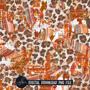 Fall- Brushstroke- Leopard- Digital paper- 2022- PNG file- Digital Download