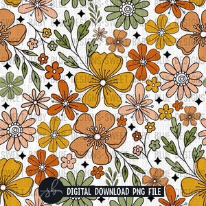 Fall- Floral- Digital paper - 2022 -PNG file- Digital Download