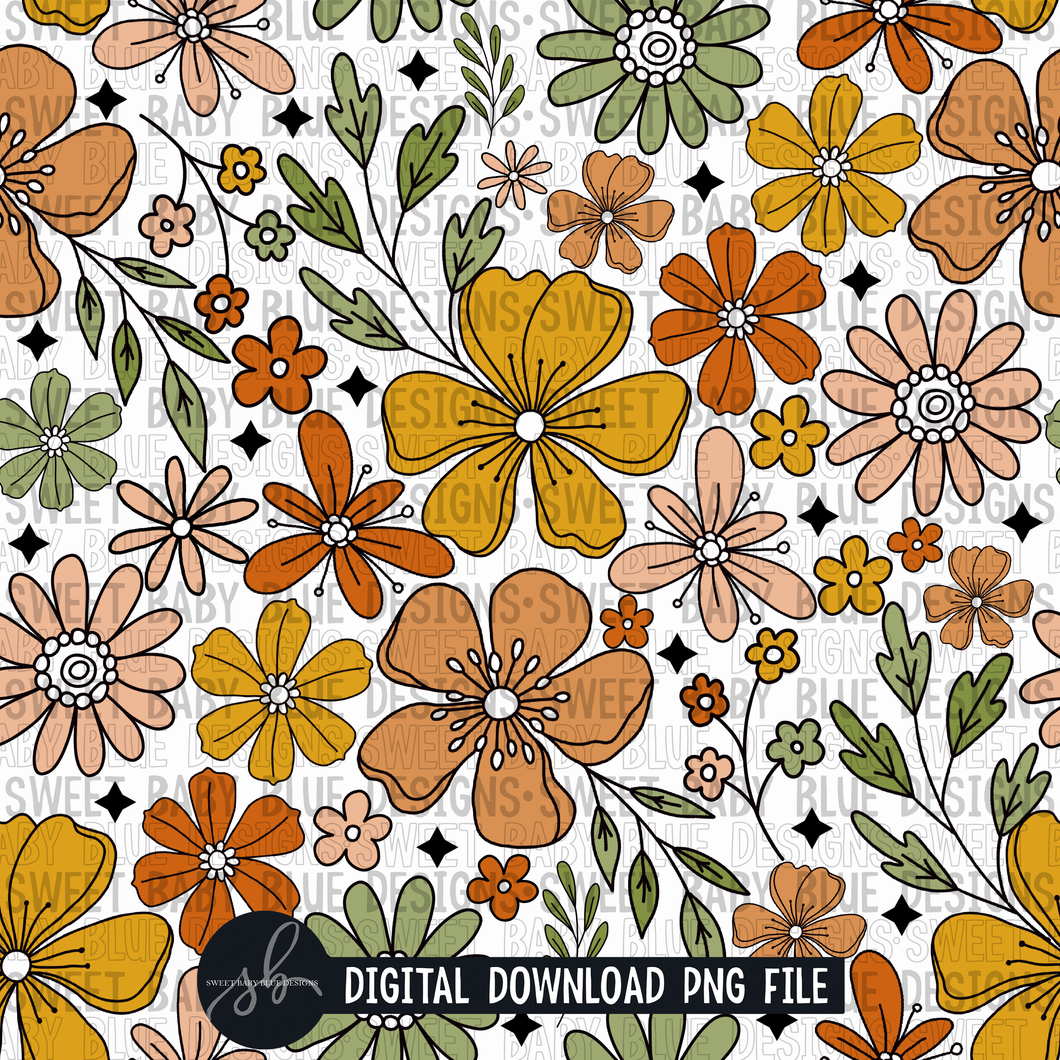 Fall- Floral- Digital paper - 2022 -PNG file- Digital Download