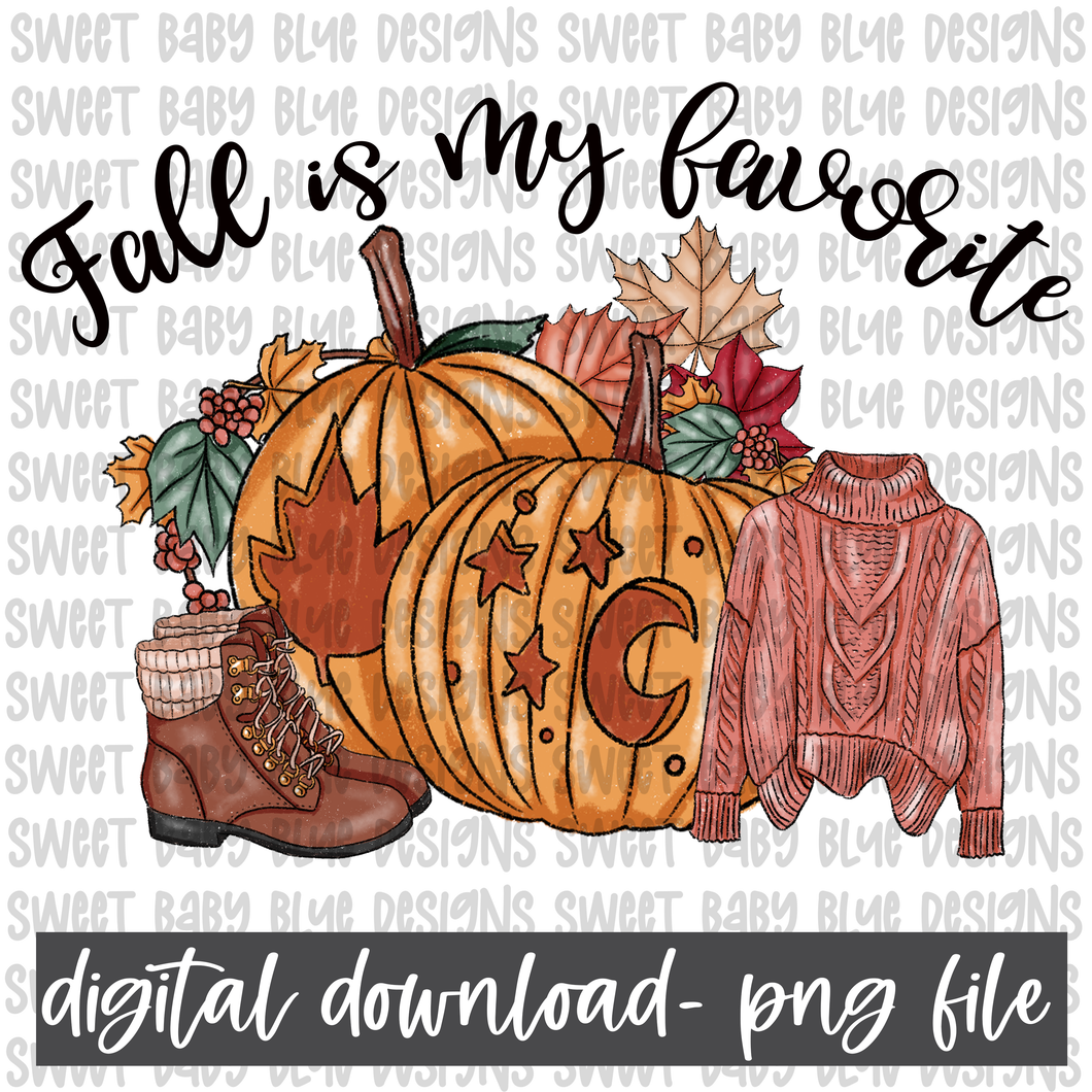 Fall is my favorite- Fall- PNG file- Digital Download