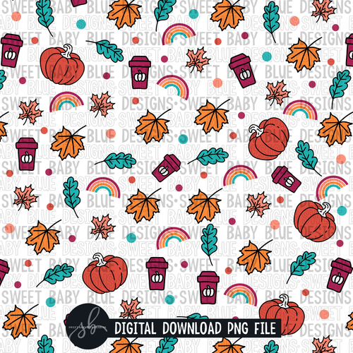 Fall- Rainbow- Digital paper - 2022 -PNG file- Digital Download